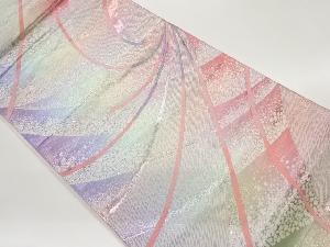 曲線模様織出し袋帯